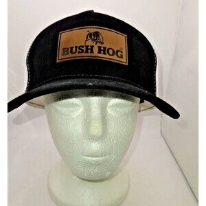 Bush Hog Patch Black Hat white mesh trucker hat farmer snapback RYMACO cap